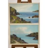 Reginald Daniel Sherrin, Coastal landscape, a pair, watercolour and bodycolour, signed lower right,