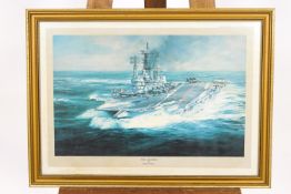 After Robert Taylor, HMS Ark Royal, coloured print, 42.5cm x 60.5cm