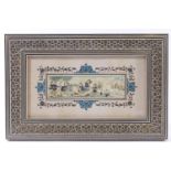 A 20th Century Persian miniature in a micromosaic frame.