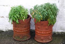 A pair of Victorian style terracotta planters,