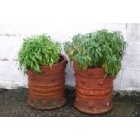 A pair of Victorian style terracotta planters,