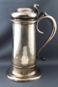 A George II Britannia Standard flagon of plain form,