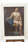 French School, late 19th /early 20th century, Life study of a female, oil on canvas,