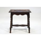 An Edwardian oak rectangular side table,