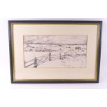 David Fisher, Snow on the Mendips, pen and ink, signed lower left and dated '88,