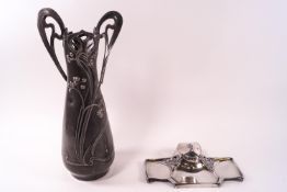 A W M F inkwell and two handled vase,