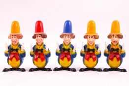 Five original plastic Diddymen figures,
