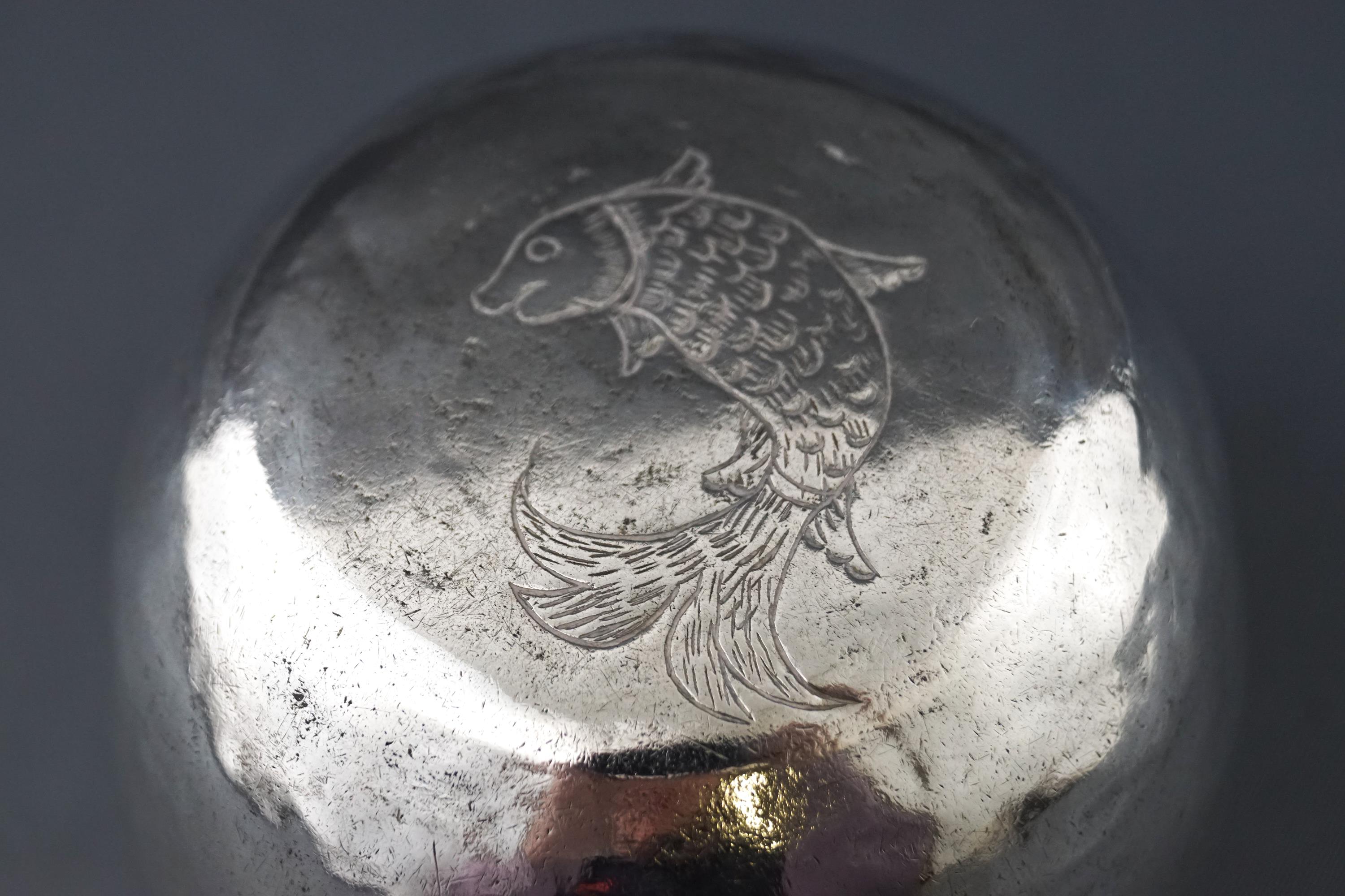 An Asian white metal tumbler cup, - Image 2 of 2