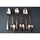 Six Old English teaspoons, London 1796, 12cm long,