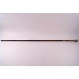 A late 19th century cane sword stick with pressed metal baluster handle