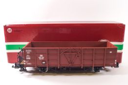 An LGB G gauge 4 wheel box open wagon model 45880,