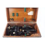 A wooden cased Theodolite by Hall Bros of Croydon, No 471804, IG37, supplied by Hall Harding Ltd,