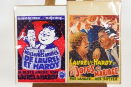 Two original Laurel & Hardy film posters, 'Les Meilleures Annees' and 'Les Joies du Marriage',