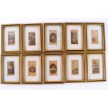 A group of ten framed Le Blond matchbox style prints depicting various subjects,