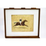 Grand Military Race 1891, Horse 'Hollington', Fifth Fusiliers, watercolour, signed and dated,