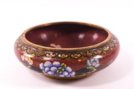 A Cloisonne bowl, of low form,