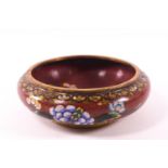 A Cloisonne bowl, of low form,