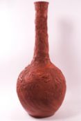A 19th century Chinese terracotta baluster vase, of large proportions,