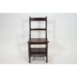 A mahogany metamorphic chair converting into library steps