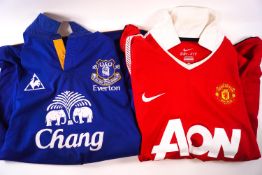 Eleven 1980's, 90's and 2000's football shirts