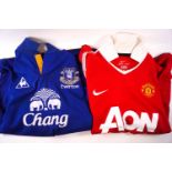 Eleven 1980's, 90's and 2000's football shirts