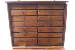 A small mixed hardwood specimen cabinet of rectangular form,