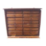 A small mixed hardwood specimen cabinet of rectangular form,