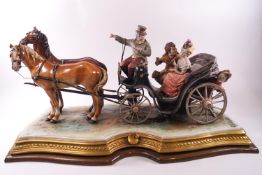 A Capo di Monte large figural group 'The Carriage' by Bruno Merci,