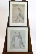 Two prints titled 'Mr H B Irving (to Winston Churchill) Going to make a speech? ...