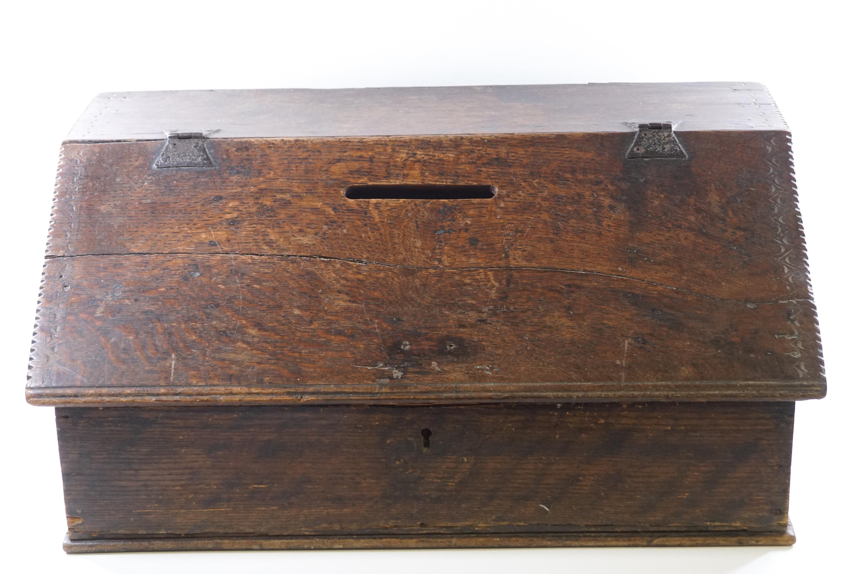 An 18th Century oak bible box,