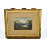 F Walker, Figures by a lake, watercolour, signed and dated 1880 lower left,