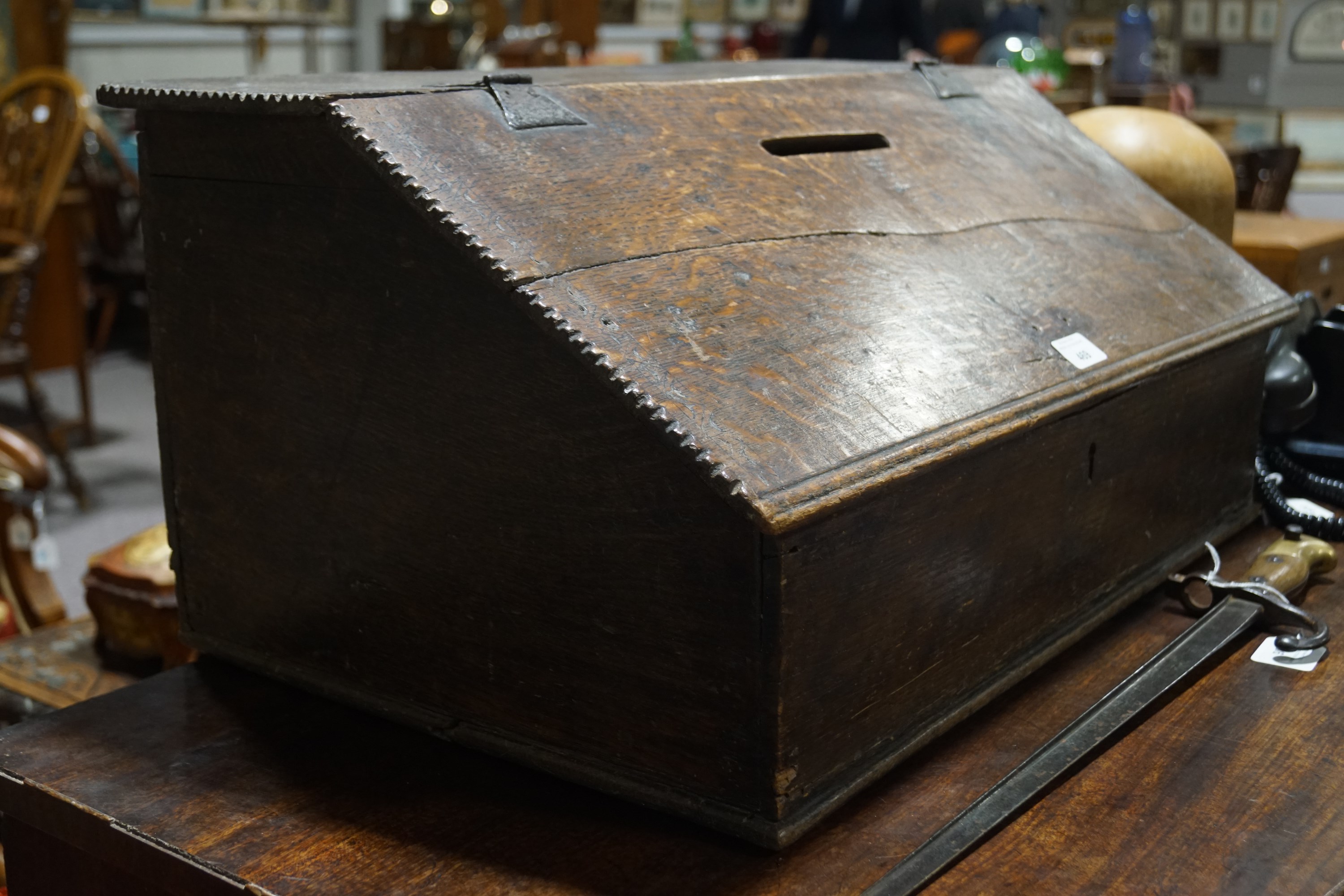 An 18th Century oak bible box, - Image 4 of 5