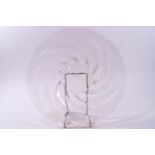 A Lalique plate, 'Poissons Coupe' pattern, moulded mark,