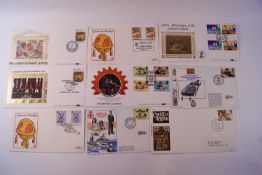 A box of modern British First Day Covers