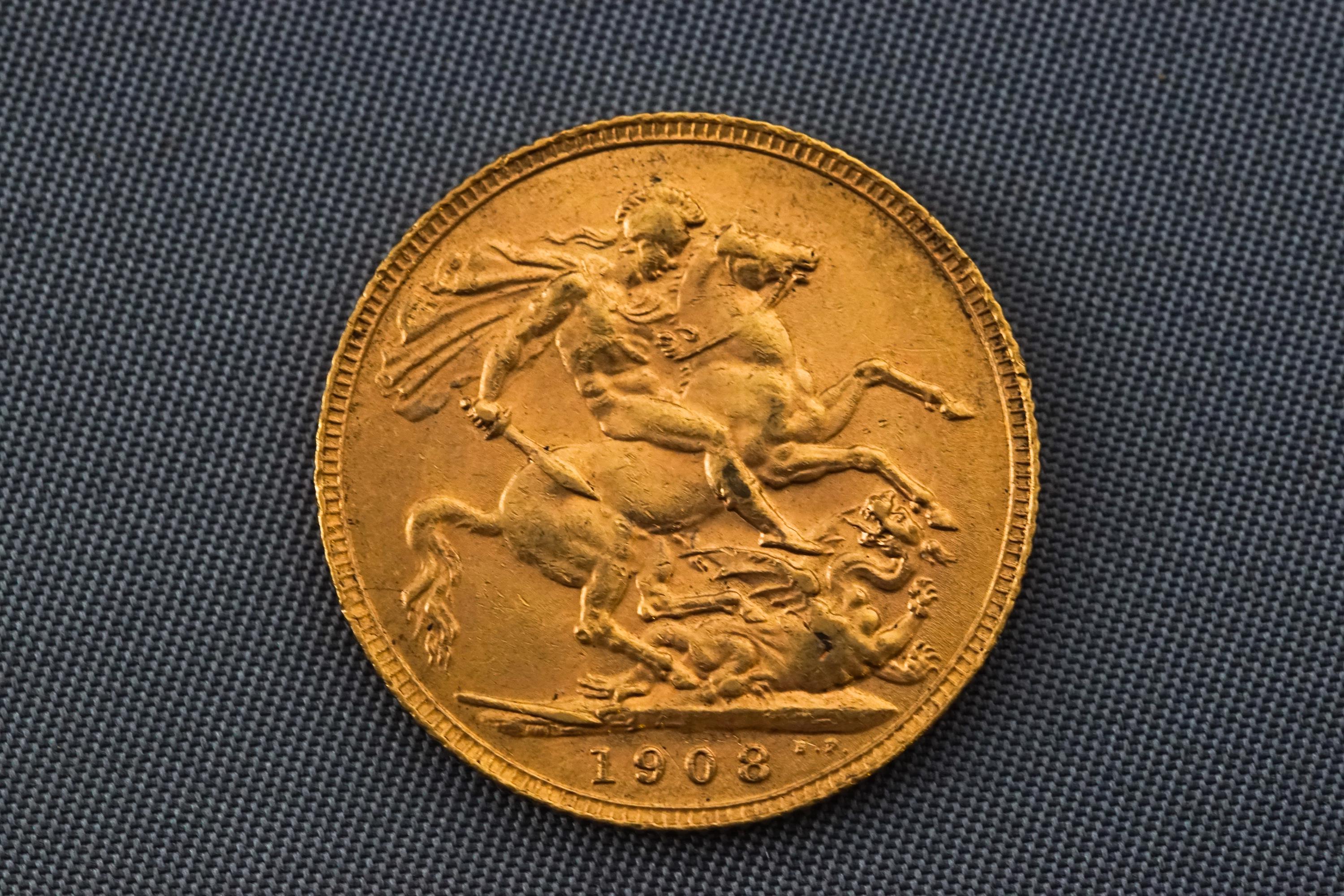 A 1908 full Sovereign 8 grams