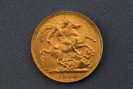 A 1908 full Sovereign 8 grams