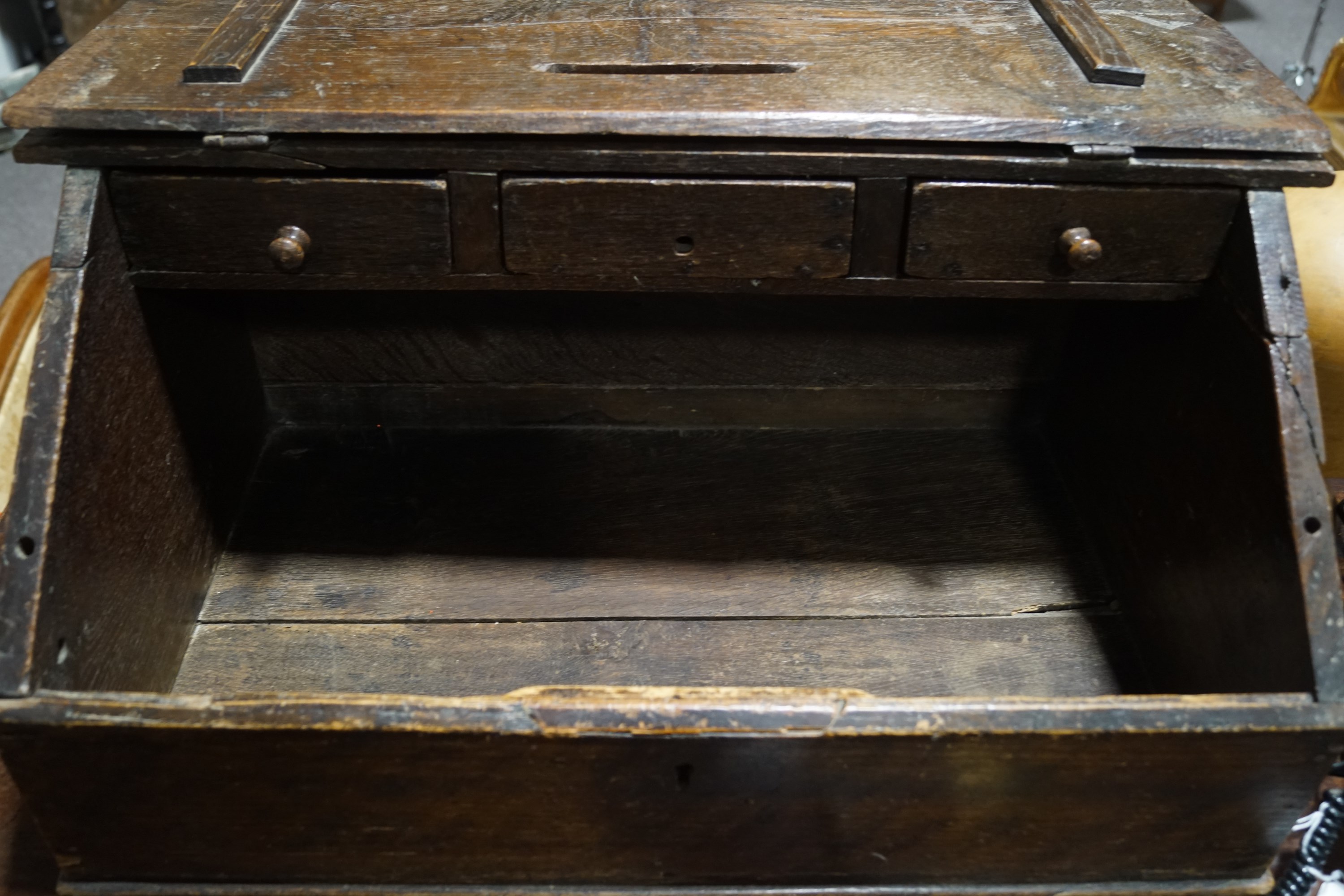 An 18th Century oak bible box, - Image 5 of 5