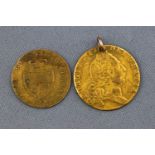 A George III Spade Guinea style advertising/gambling token dated 1790 and another
