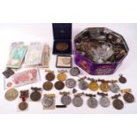 A large quantity of UK and World coins and notes