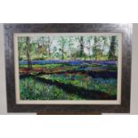Timmy Mallett, blue bells, oil on board, signed lower right and dedicated verso,