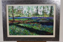 Timmy Mallett, blue bells, oil on board, signed lower right and dedicated verso,