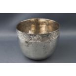 An Asian white metal tumbler cup,