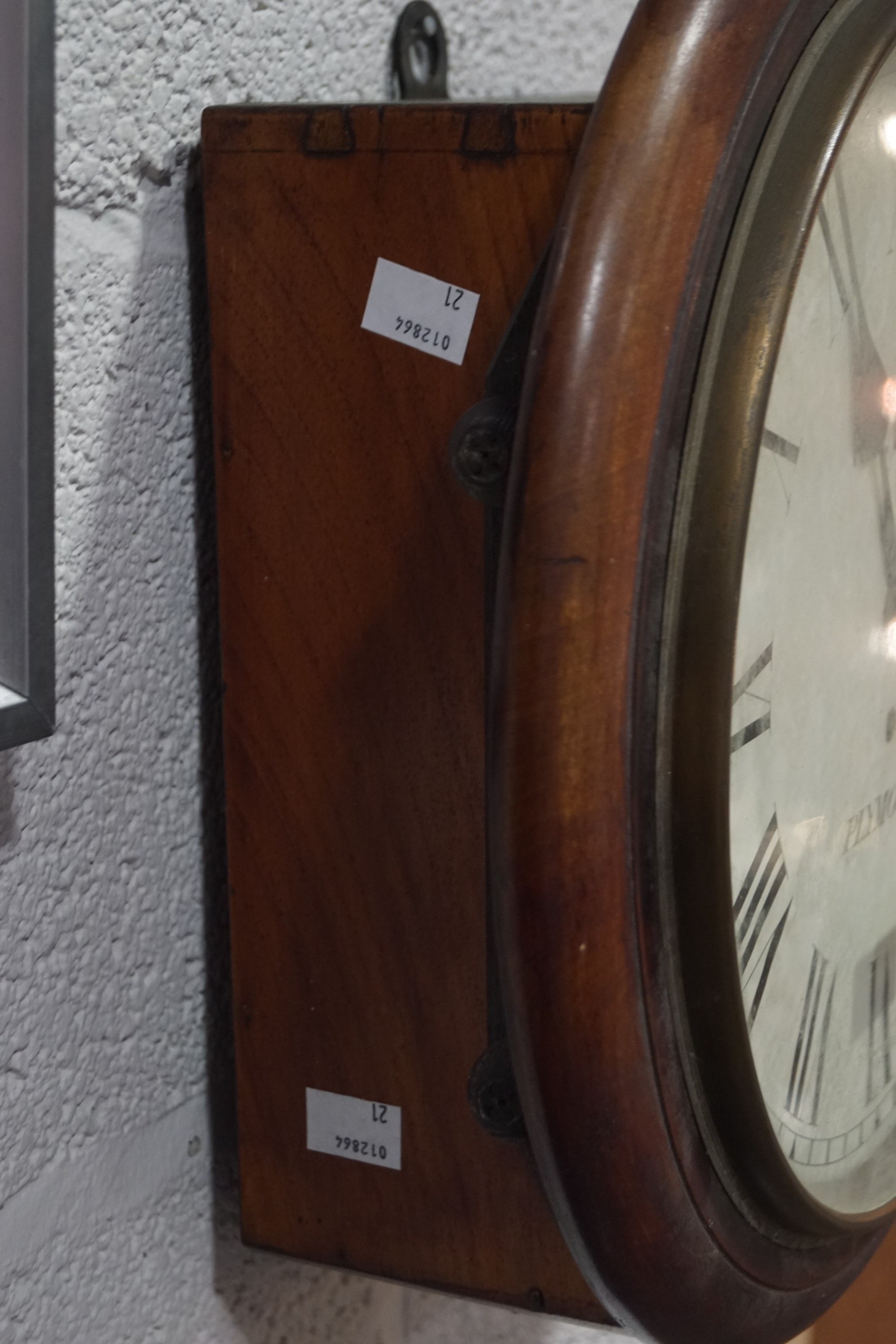 A mahogany cased wall clock by R F Davis of Plymouth, of circular form, - Image 4 of 5