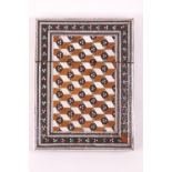 A Vizagapatam card case, inlaid with sandalwood, bone and other materials,