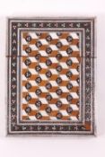 A Vizagapatam card case, inlaid with sandalwood, bone and other materials,