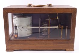 A hardwood cased barograph by Casella of London,