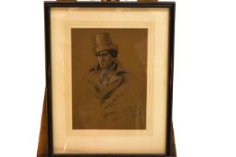 Portrait of H B Irving, pastel, signed and inscribed indistinctly lower right,