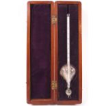 A mahogany cased hydrometer by J Chartelli, 43 Market Street, Manchester,