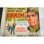 A large hand painted film poster for Requiem for a Gringo 1968,