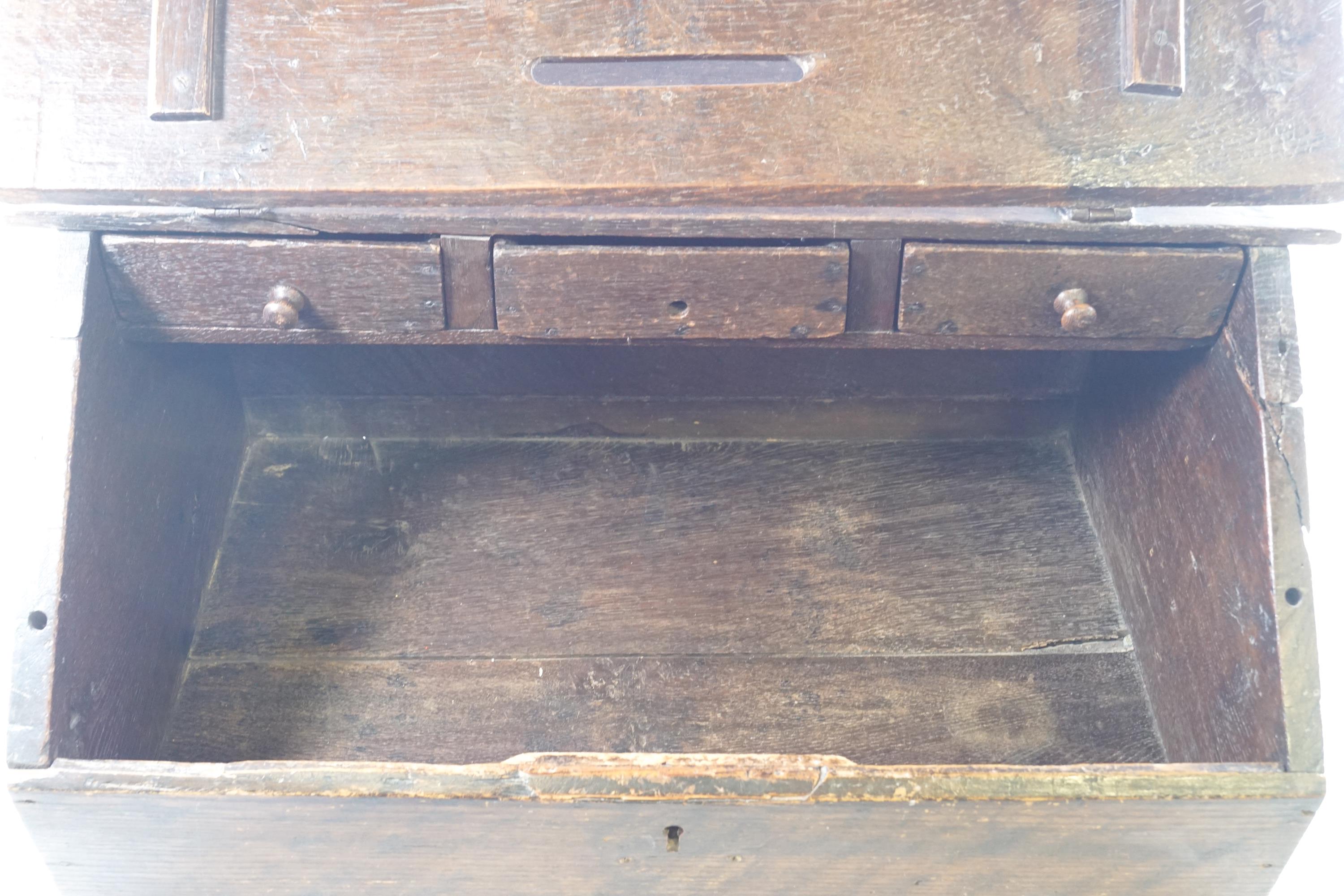 An 18th Century oak bible box, - Image 2 of 5